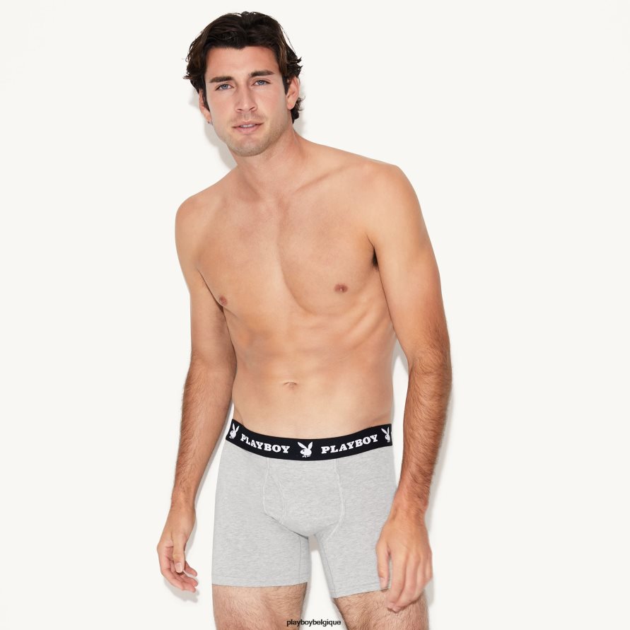 boxer classique Playboy vêtements gris chiné/noir Hommes 224ZVZ682
