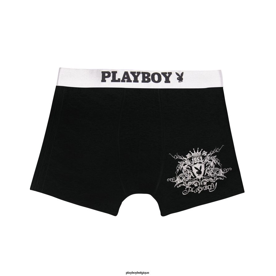 boxer uni à logo Playboy vêtements noir Hommes 224ZVZ676