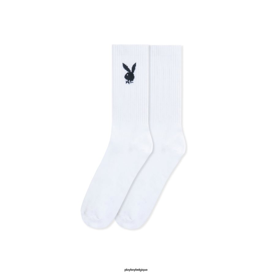 chaussettes classiques à logo Playboy vêtements blanc Hommes 224ZVZ697