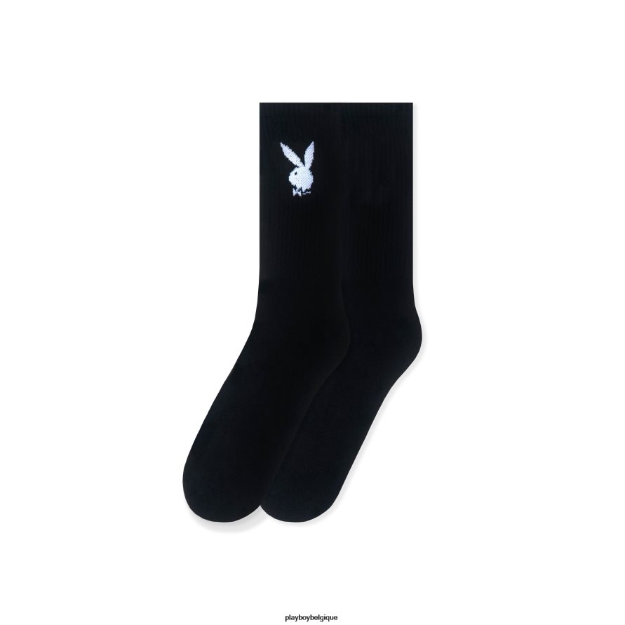 chaussettes classiques à logo Playboy vêtements noir Hommes 224ZVZ696