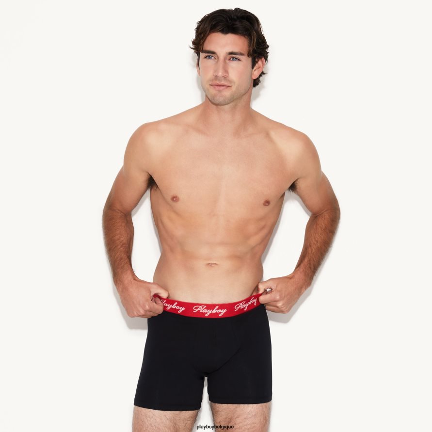 le boxer basique Playboy vêtements noir Hommes 224ZVZ689