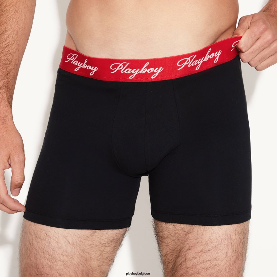 le boxer basique Playboy vêtements noir Hommes 224ZVZ689