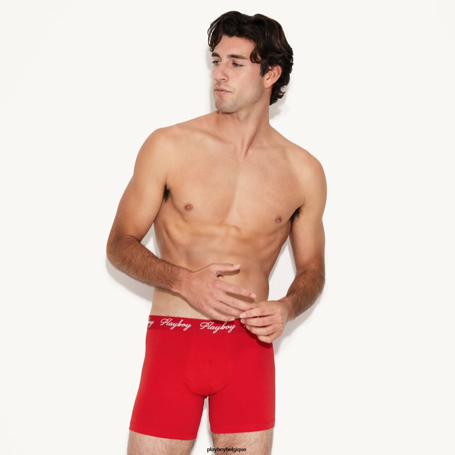 le boxer basique Playboy vêtements rouge Hommes 224ZVZ690