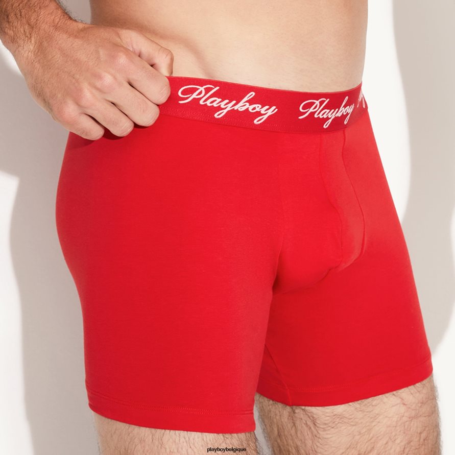 le boxer basique Playboy vêtements rouge Hommes 224ZVZ690