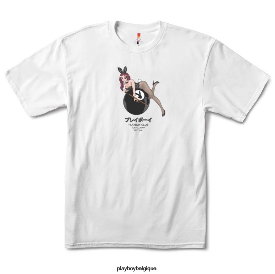 T-shirt du club de Tokyo à 8 balles Playboy vêtements blanc Hommes 224ZVZ40