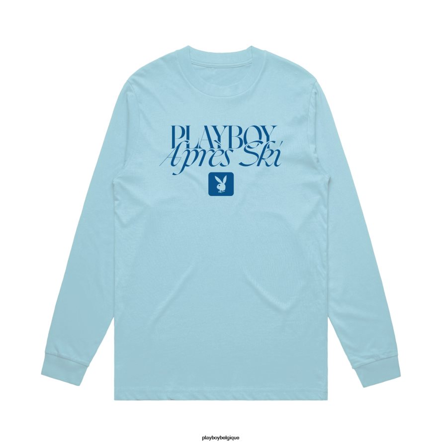 après ski à manches longues Playboy vêtements bleu clair Hommes 224ZVZ72