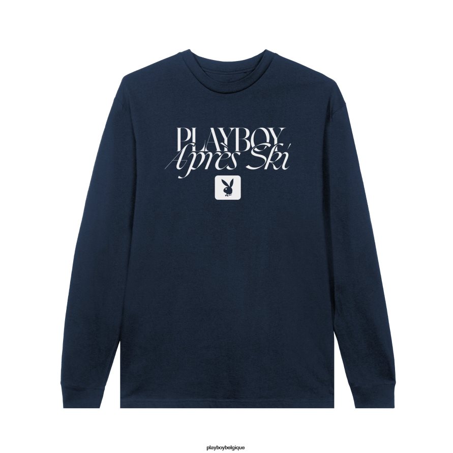 après ski à manches longues Playboy vêtements marine Hommes 224ZVZ70