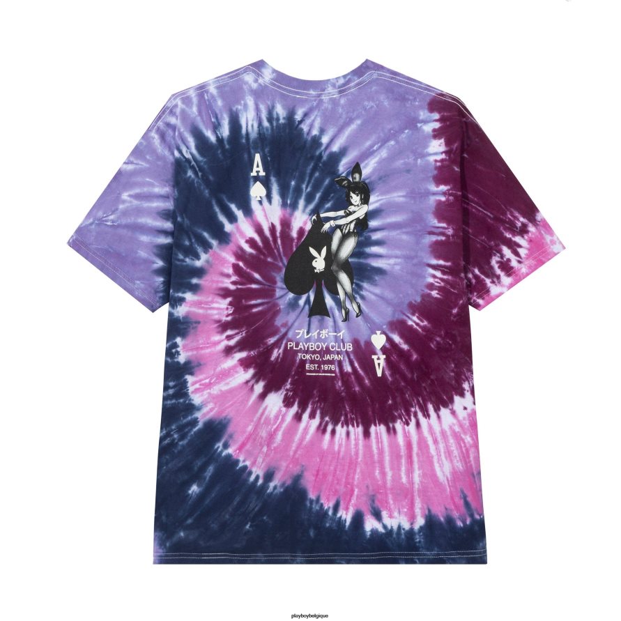 as de pique - t-shirt tie-dye Playboy vêtements violet Hommes 224ZVZ252