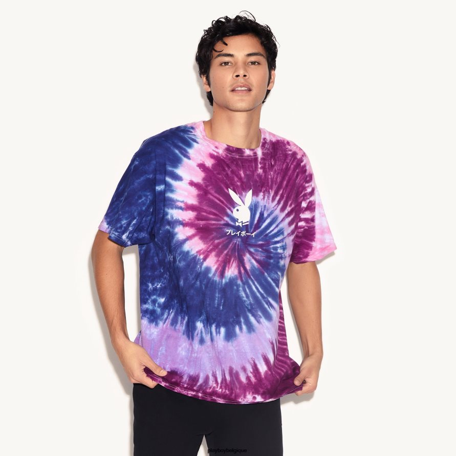 as de pique - t-shirt tie-dye Playboy vêtements violet Hommes 224ZVZ252