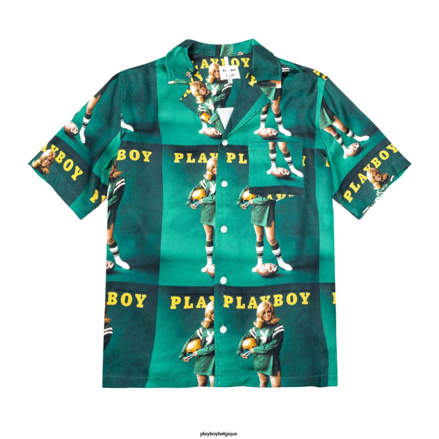chemise de camp soulland septembre 1967 Playboy vêtements vert Hommes 224ZVZ219