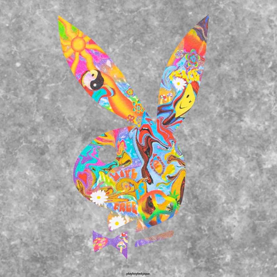 faire un voyage - t-shirt tie-dye fumé Playboy x Color Bars vêtements original Hommes 224ZVZ231