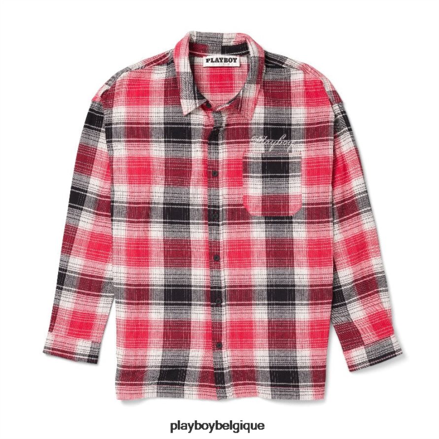 flanelle script Playboy vêtements rouge Hommes 224ZVZ149