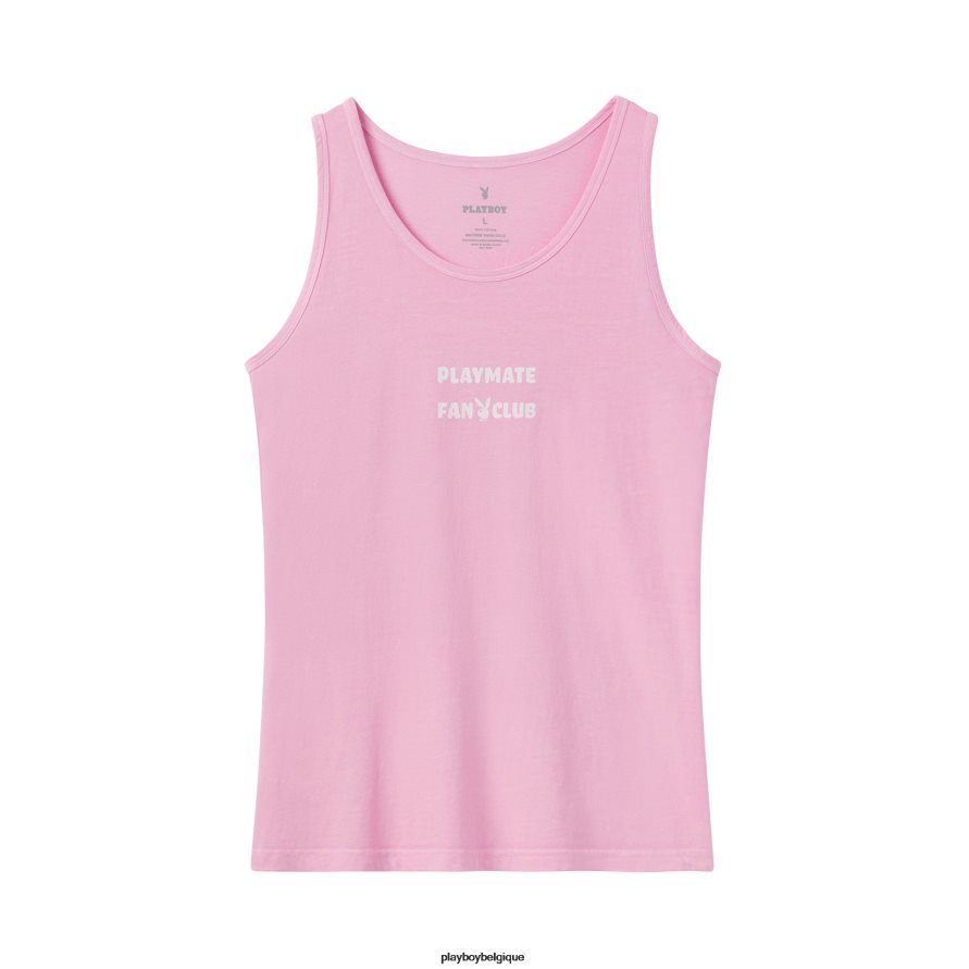 imprimé débardeur compagnon de jeu de l'année Playboy vêtements rose/blanc Hommes 224ZVZ112