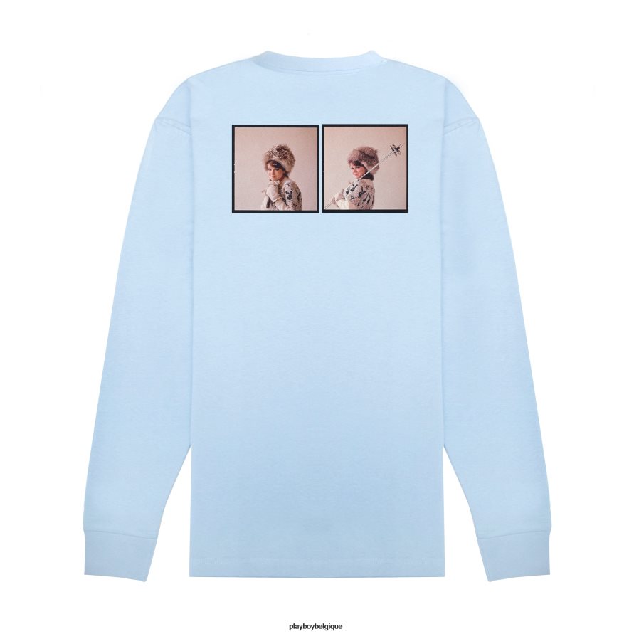 janvier 1964, camarade de jeu Sharon Rogers ski bunny manches longues Playboy vêtements bleu clair Hommes 224ZVZ187