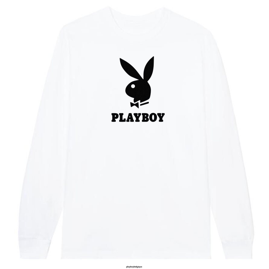 logo à manches longues Playboy vêtements blanc Hommes 224ZVZ61