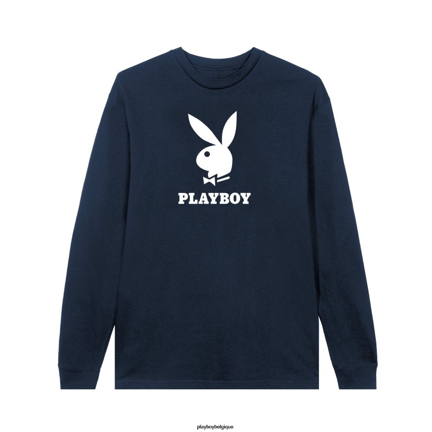logo à manches longues Playboy vêtements marine Hommes 224ZVZ60