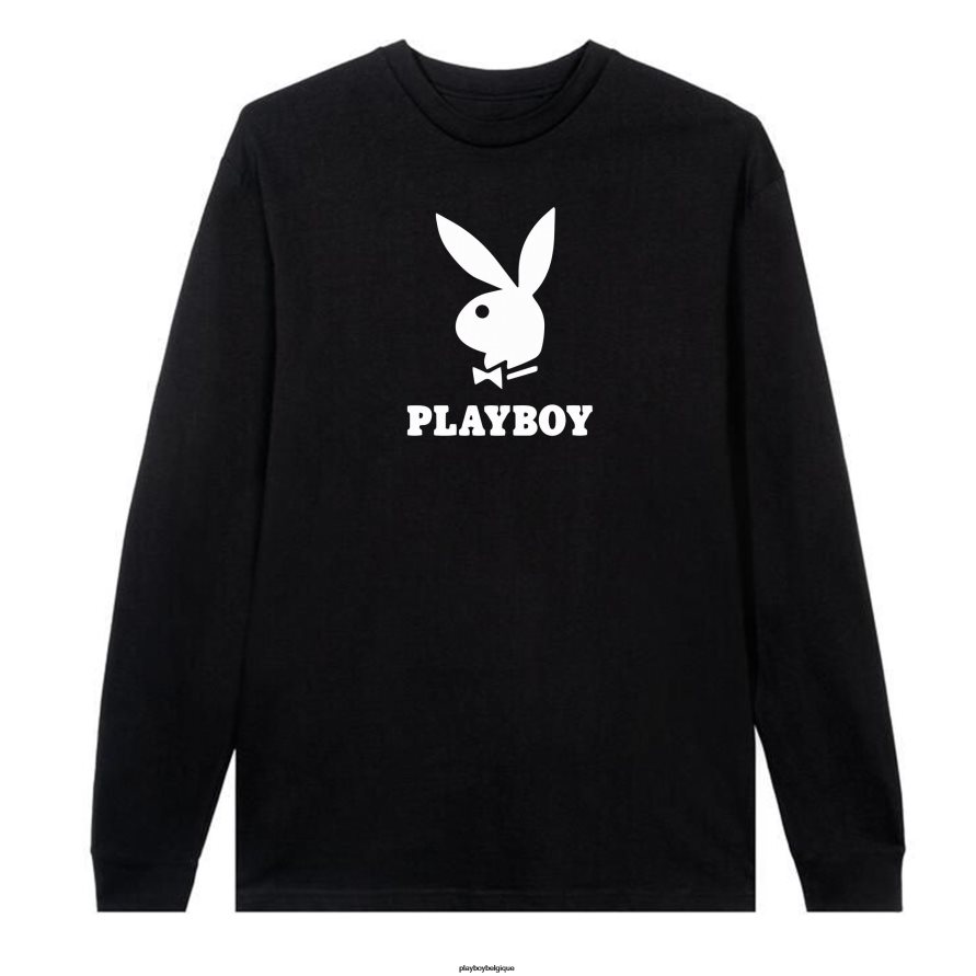 logo à manches longues Playboy vêtements noir Hommes 224ZVZ59
