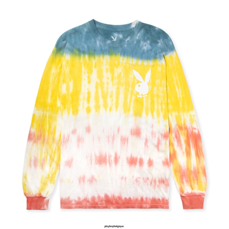 manches longues à logo tie-dye Playboy vêtements original Hommes 224ZVZ239
