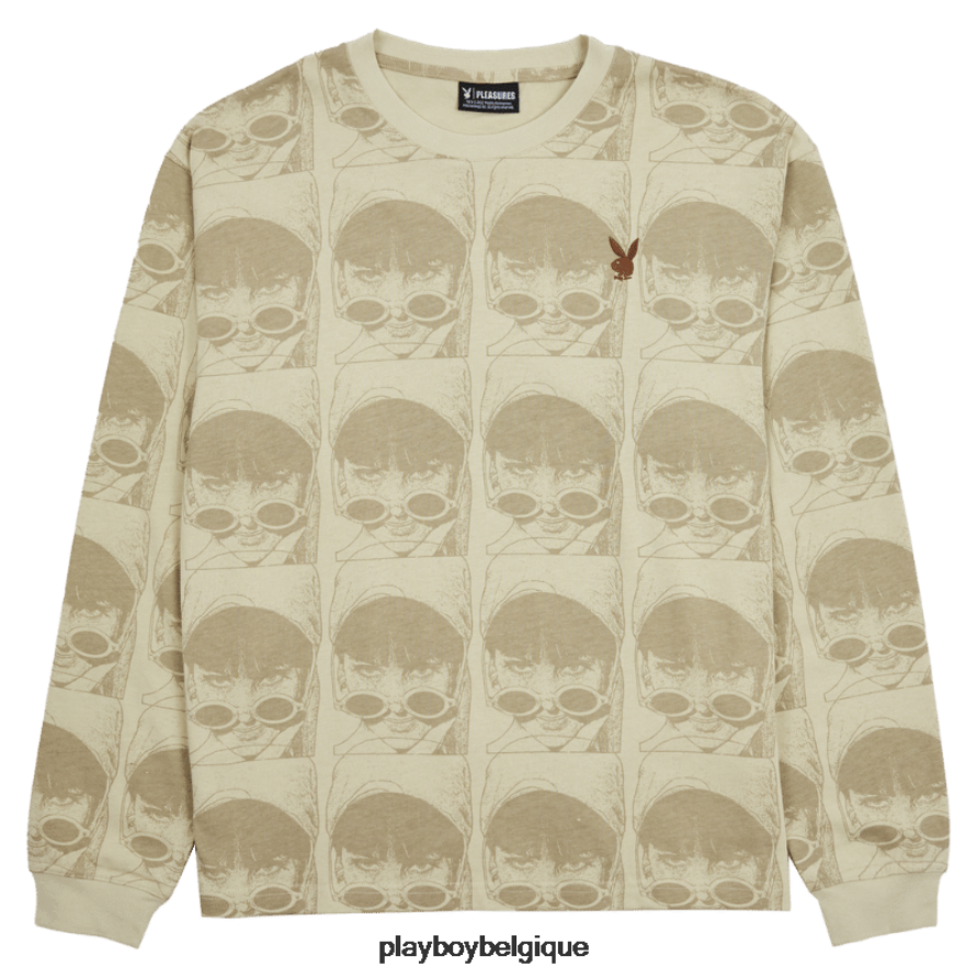 playmate poids lourd à manches longues Playboy x Pleasures vêtements naturel Hommes 224ZVZ103