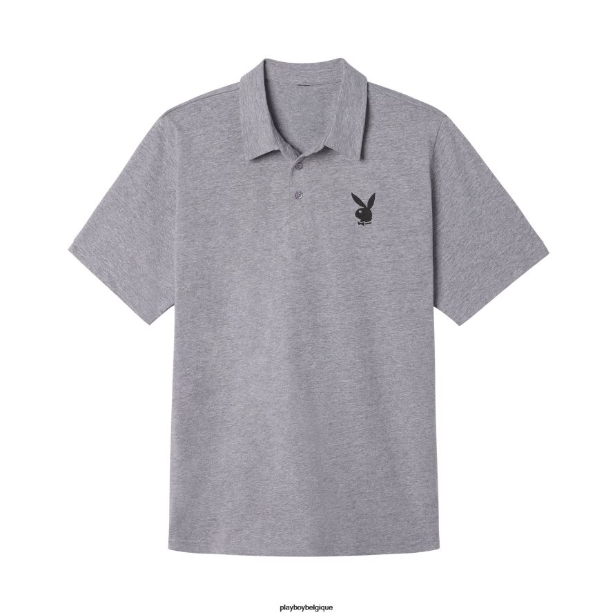 polo classique à tête de lapin Playboy vêtements gris Hommes 224ZVZ248