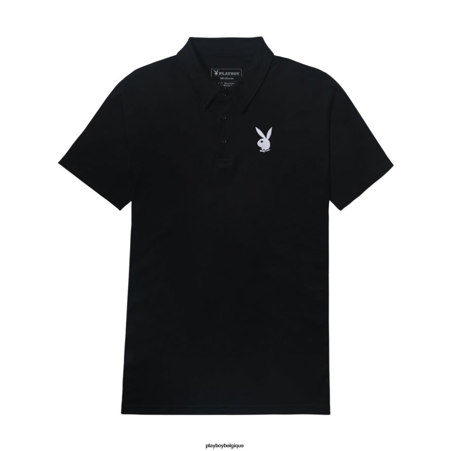 polo classique à tête de lapin Playboy vêtements noir Hommes 224ZVZ250