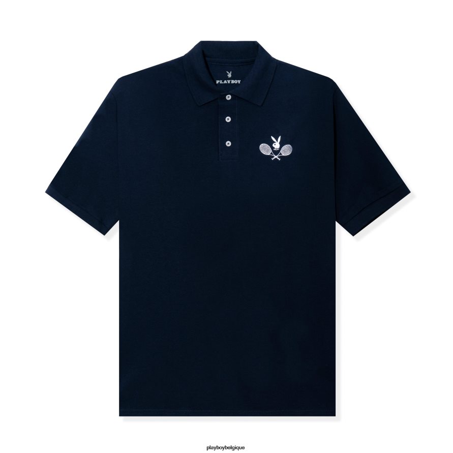polo du club de tennis Playboy vêtements marine Hommes 224ZVZ203
