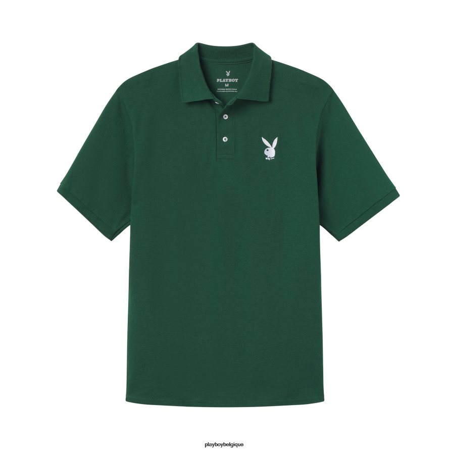 polo tête de lapin performance Playboy vêtements forêt verte Hommes 224ZVZ213