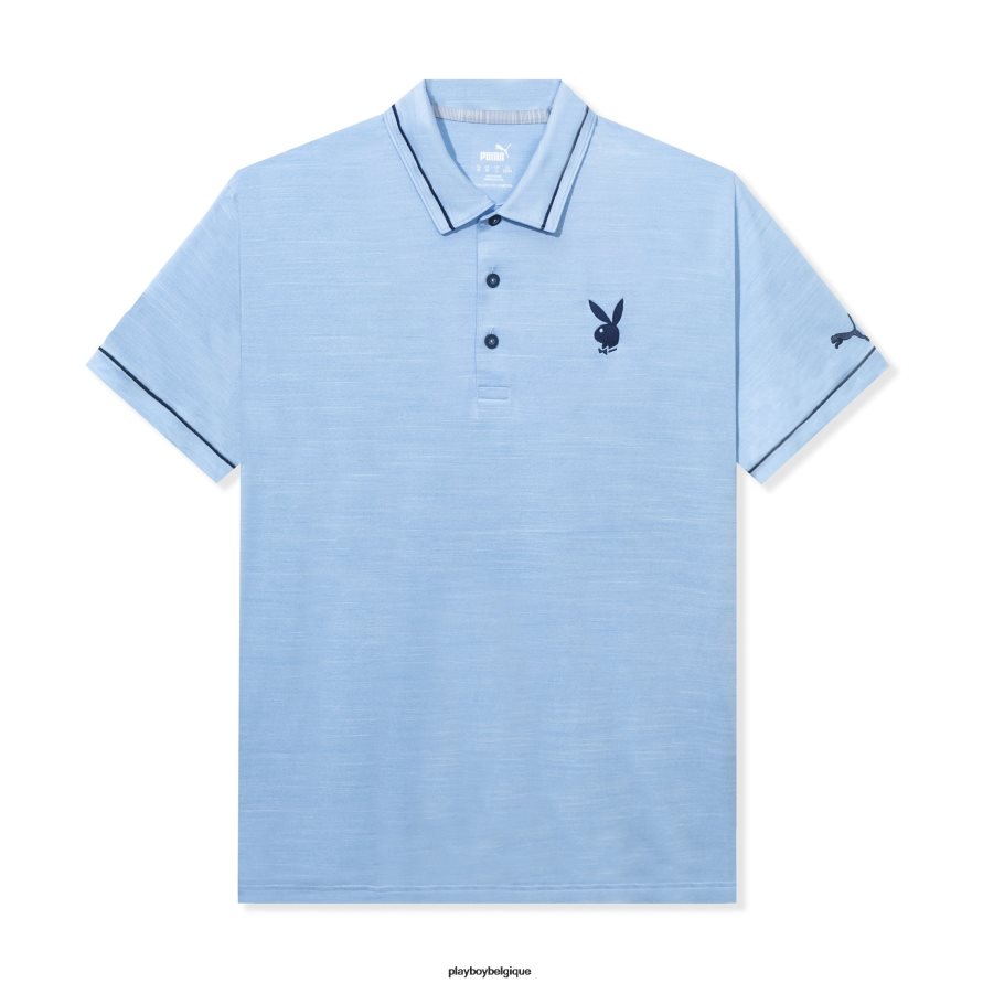 puma golf monarch performance polo Playboy vêtements bleu Hommes 224ZVZ214