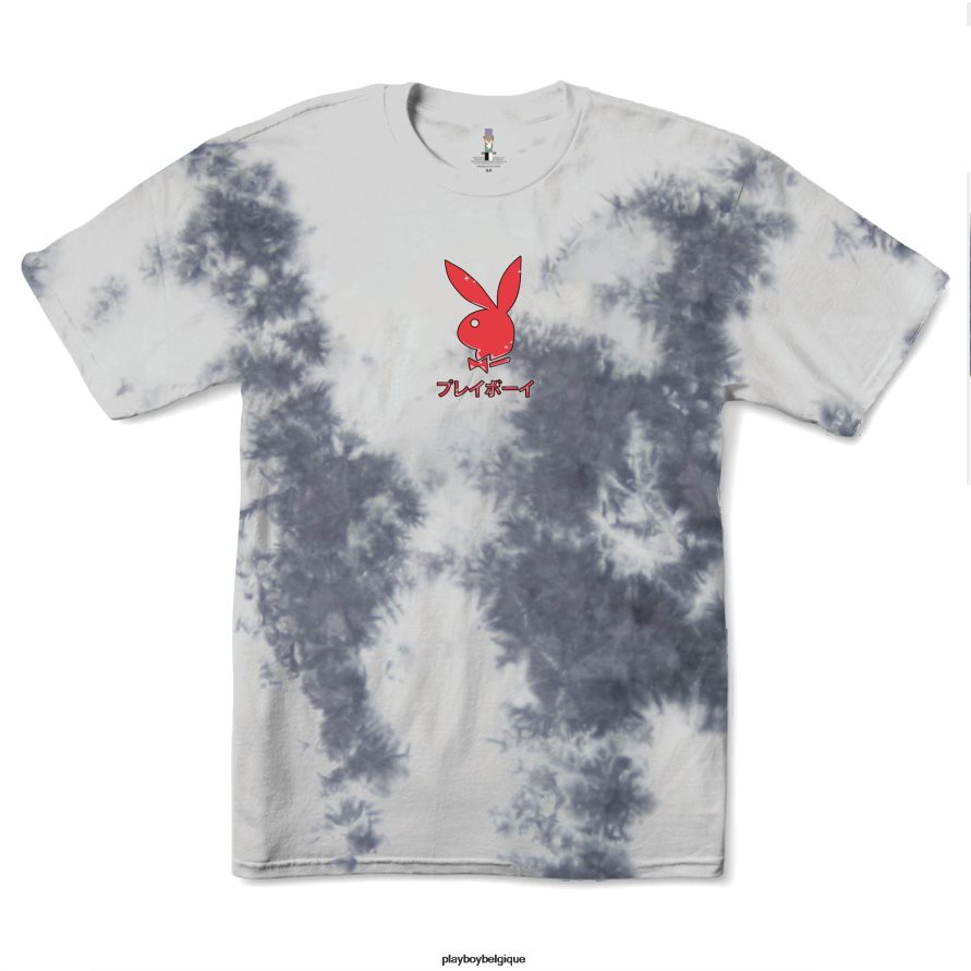 t-shirt as de cœur tie-dye Playboy vêtements niveaux de gris Hommes 224ZVZ43