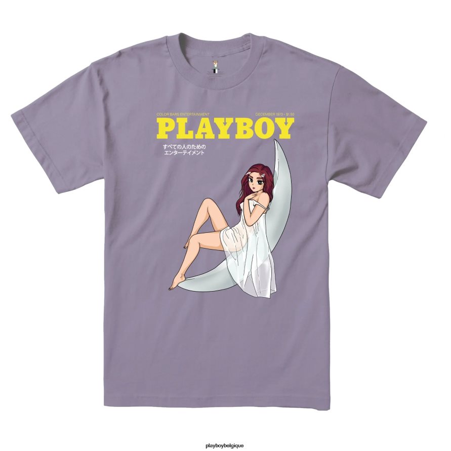 t-shirt au clair de lune du club de tokyo Playboy vêtements lavande Hommes 224ZVZ97