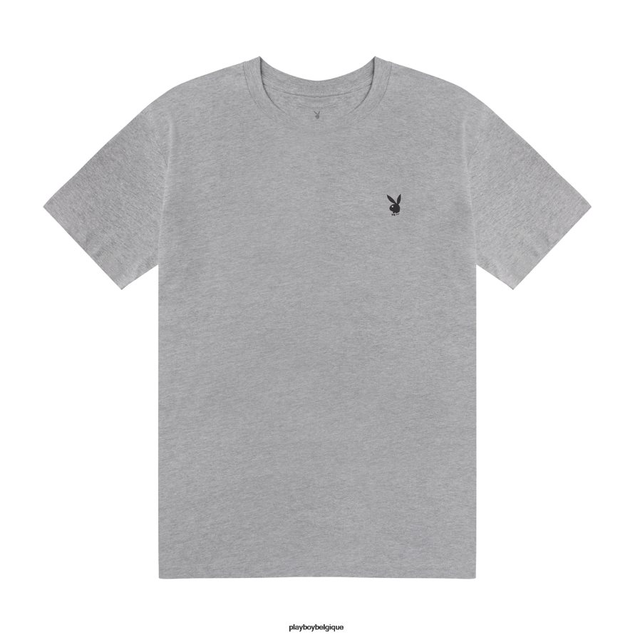 t-shirt classique à logo Playboy vêtements gris chiné Hommes 224ZVZ265