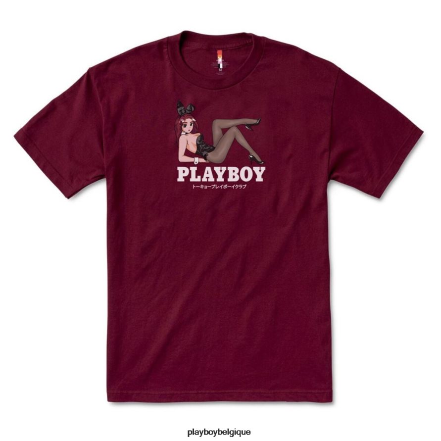 t-shirt club de tokyo ouvert tard Playboy vêtements Bourgogne Hommes 224ZVZ117