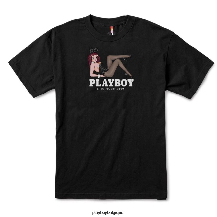 t-shirt club de tokyo ouvert tard Playboy vêtements noir Hommes 224ZVZ116