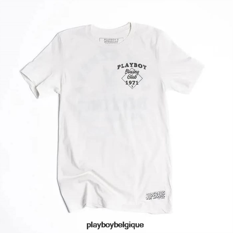 t-shirt de boxe Playboy vêtements blanc Hommes 224ZVZ3