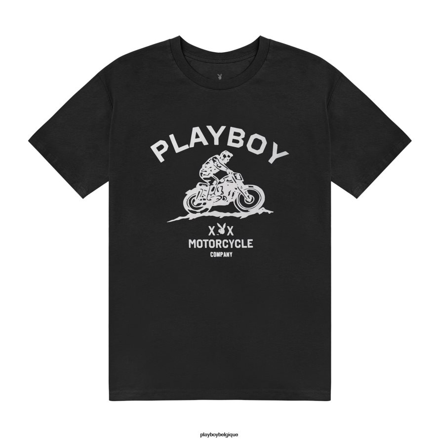 t-shirt de l'entreprise de motos Playboy vêtements noir Hommes 224ZVZ309