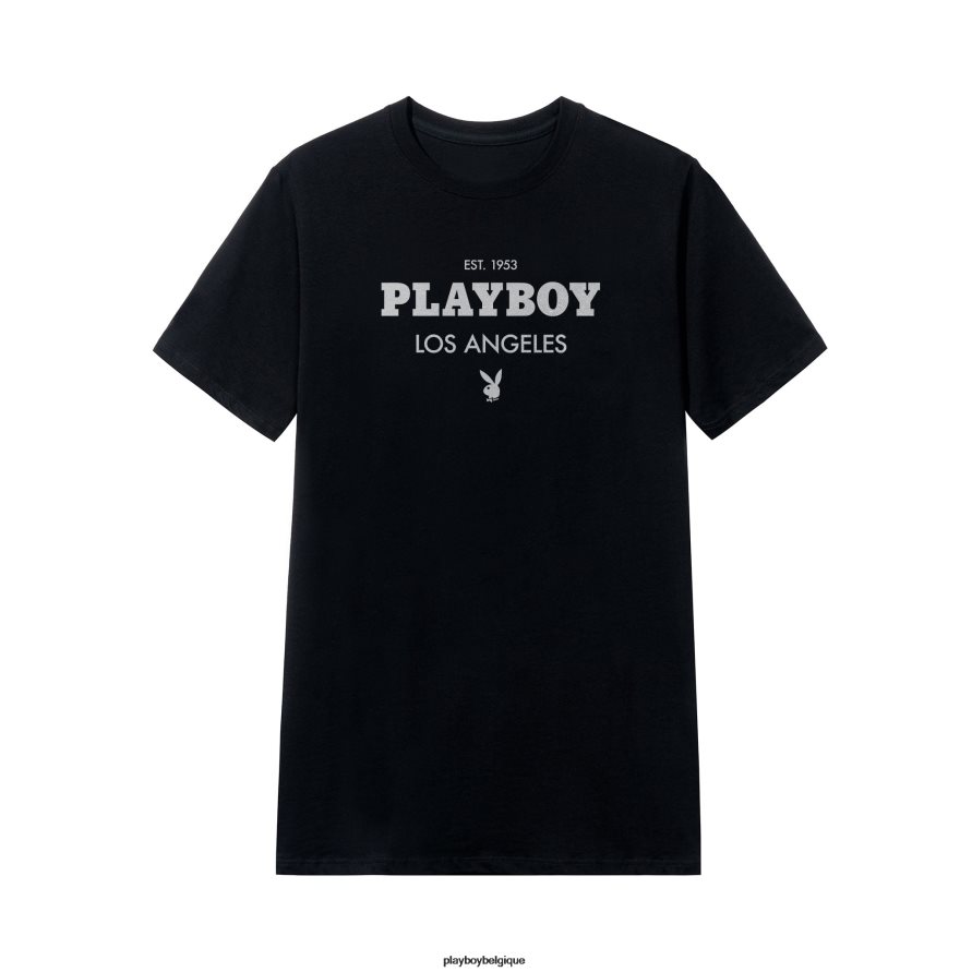 t-shirt de los angeles Playboy vêtements noir Hommes 224ZVZ48