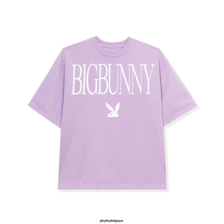 t-shirt en polaire épaisse Playboy vêtements mauve Hommes 224ZVZ153