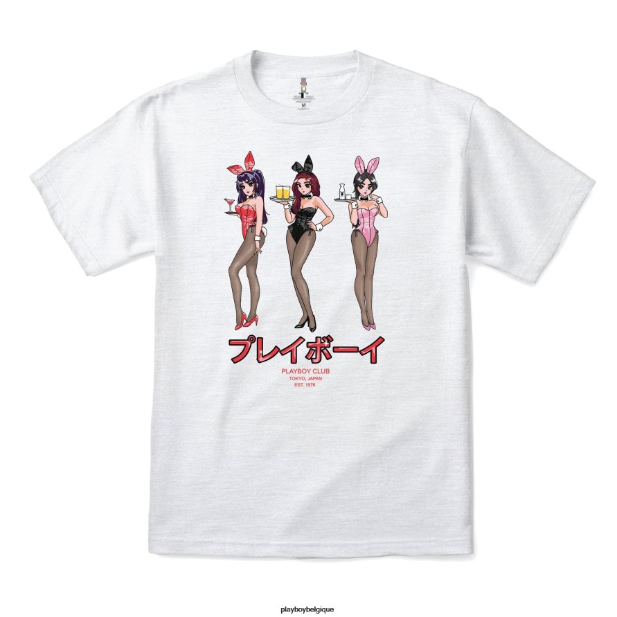 t-shirt happy hour du club de tokyo Playboy vêtements cendre grise Hommes 224ZVZ50
