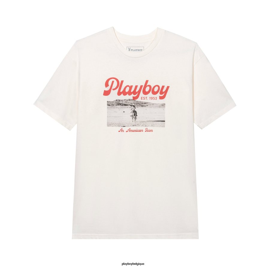 t-shirt icône américaine desperado Playboy vêtements blanc vintage Hommes 224ZVZ100