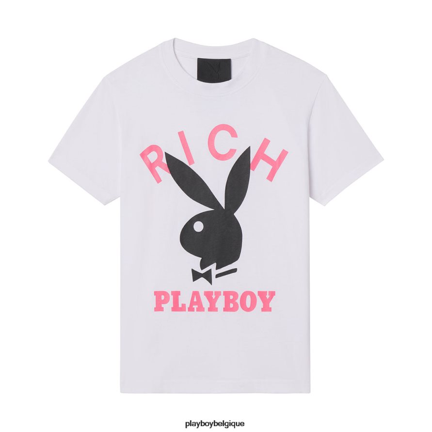 t-shirt à logo Playboy x John Richmond vêtements blanc Hommes 224ZVZ128