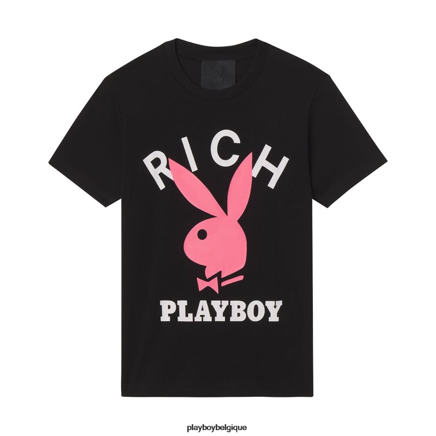 t-shirt à logo Playboy x John Richmond vêtements noir Hommes 224ZVZ129