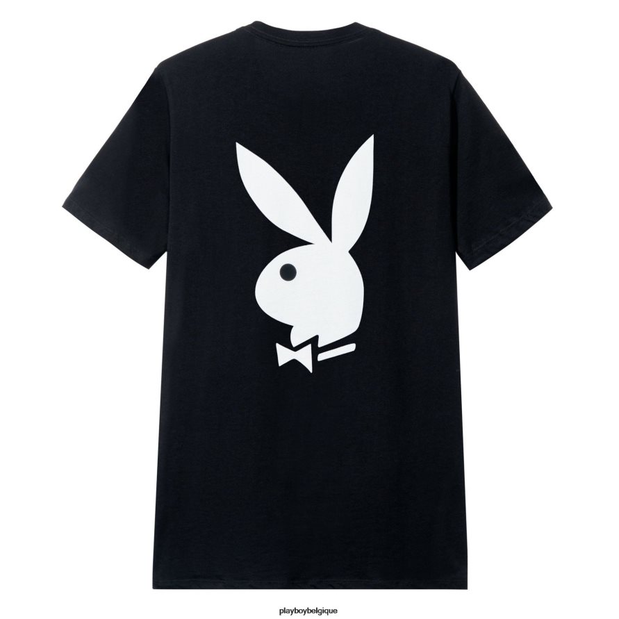 t-shirt à logo tête de lapin Playboy vêtements noir Hommes 224ZVZ55