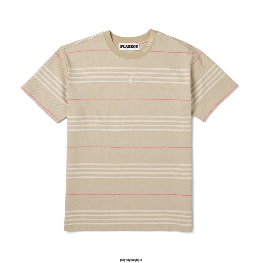 t-shirt à manches courtes Playboy vêtements plaid Hommes 224ZVZ271