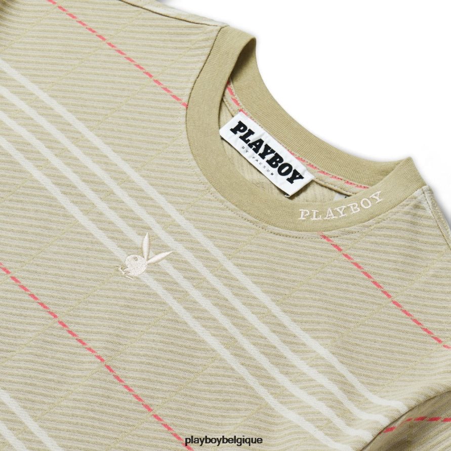 t-shirt à manches courtes Playboy vêtements plaid Hommes 224ZVZ271