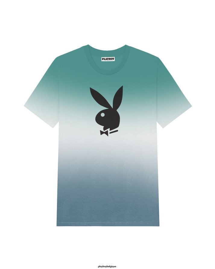 t-shirt ombre tête de lapin Playboy vêtements bleu Hommes 224ZVZ330