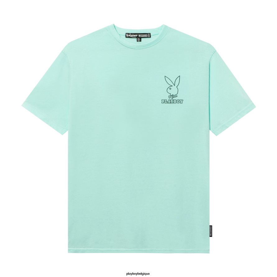 t-shirt oversize à logo Playboy vêtements menthe Hommes 224ZVZ192