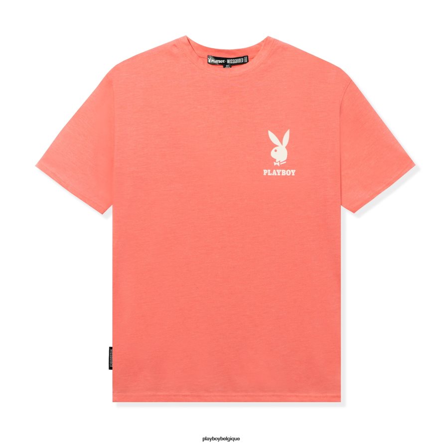 t-shirt oversize à logo Playboy vêtements rose Hommes 224ZVZ193