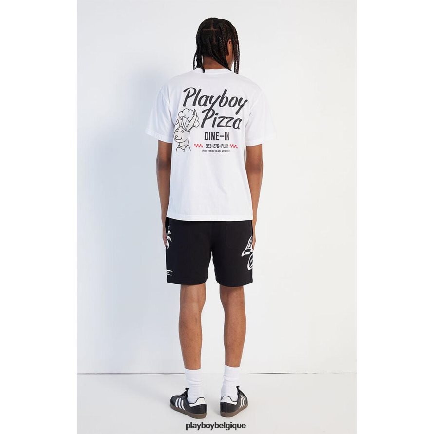 t-shirt à pizza Playboy vêtements blanc Hommes 224ZVZ28