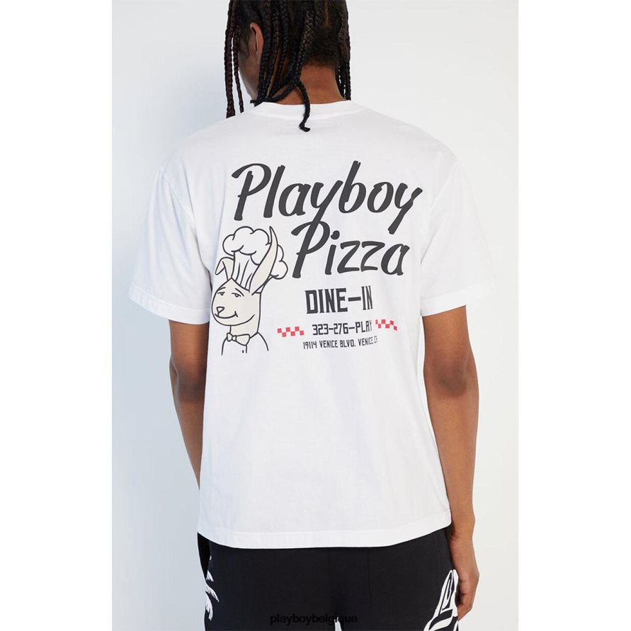 t-shirt à pizza Playboy vêtements blanc Hommes 224ZVZ28