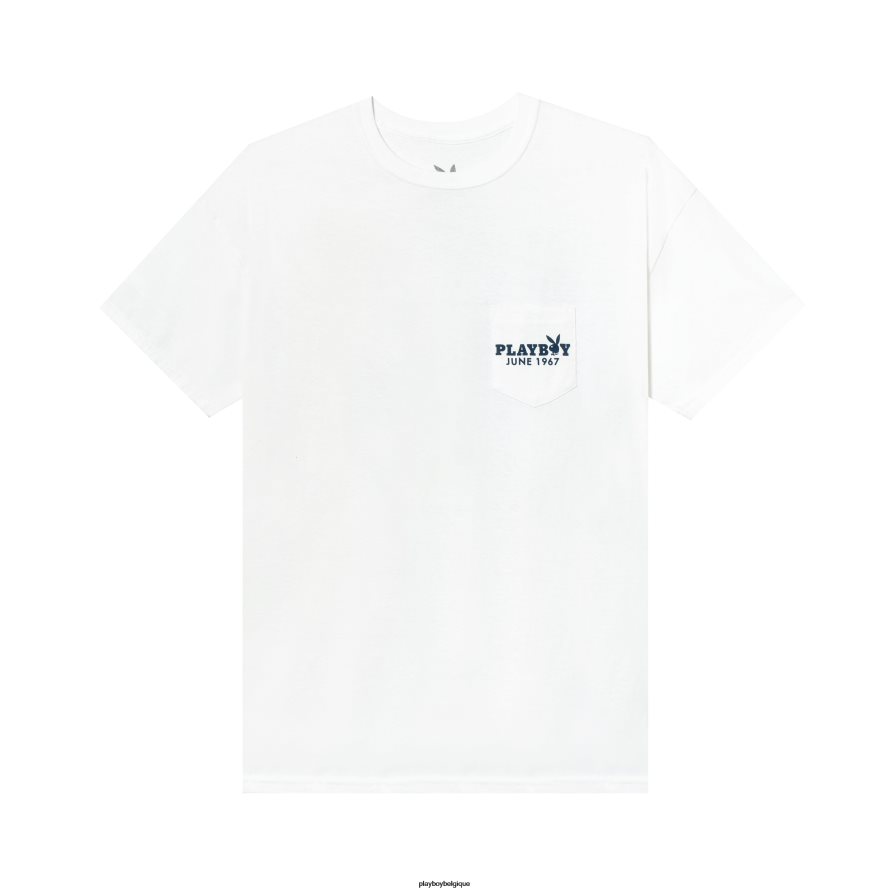 t-shirt à poche de couverture de juin 1967 Playboy vêtements original Hommes 224ZVZ274